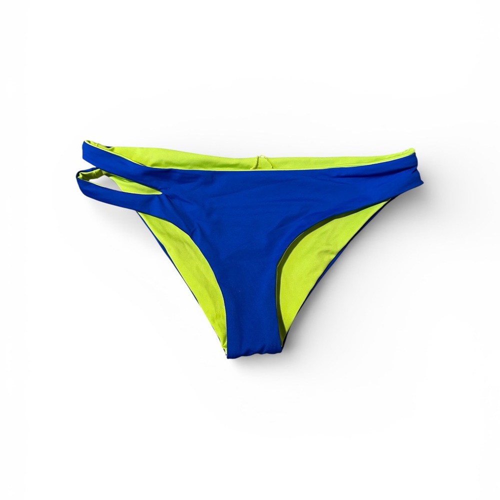 NWOT L*Space reversible bikini royal blue lime green